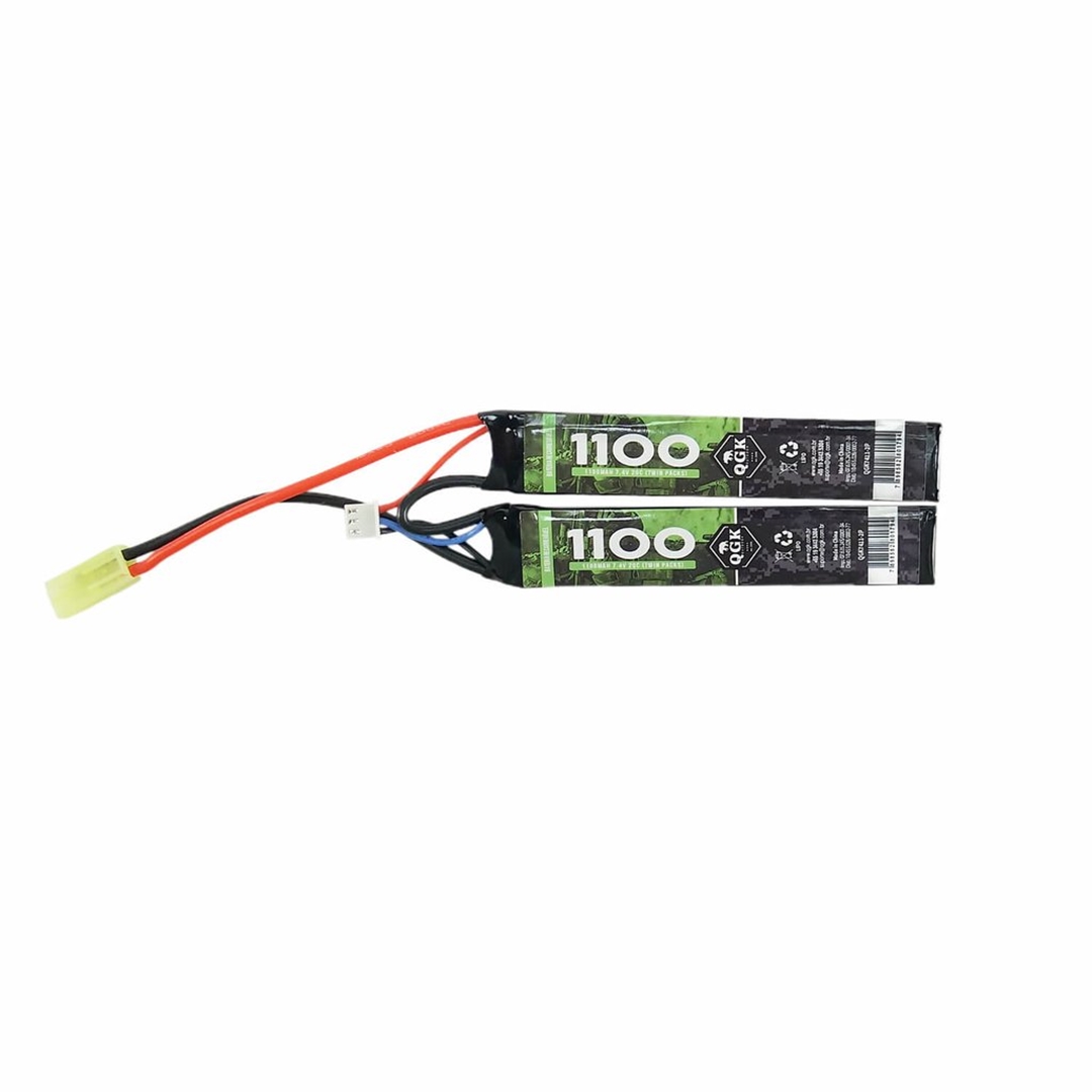 BATERIA LIPO AIRSOFT 7 4V 1100 MAH 20C 2PACKS QGK Hawk Airsoft