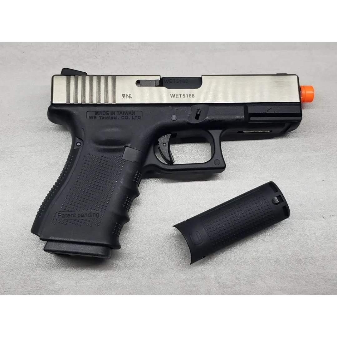 PISTOLA AIRSOFT GBB GREEN GAS WE GLOCK G23 G4 SILVER Hawk Airsoft